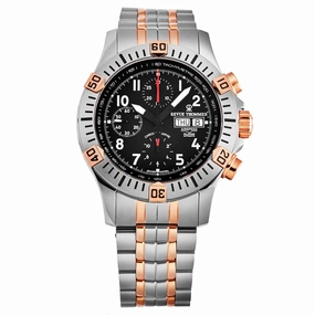 Revue Thommen Men's 16071.6154 'Air speed' Black Dial Chronograph Day-Date Two-Tone Swiss Automatic Watch