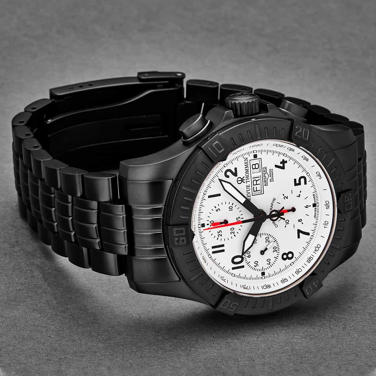 Revue Thommen Men's 16071.6173 'Air Speed' Silver Dial Chronograph Day-Date Swiss Automatic Watch