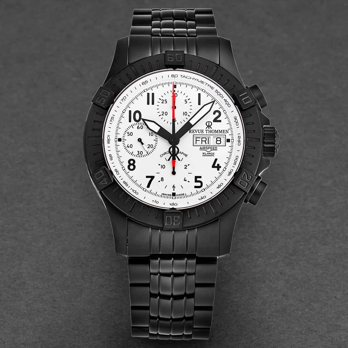Revue Thommen Men's 16071.6173 'Air Speed' Silver Dial Chronograph Day-Date Swiss Automatic Watch