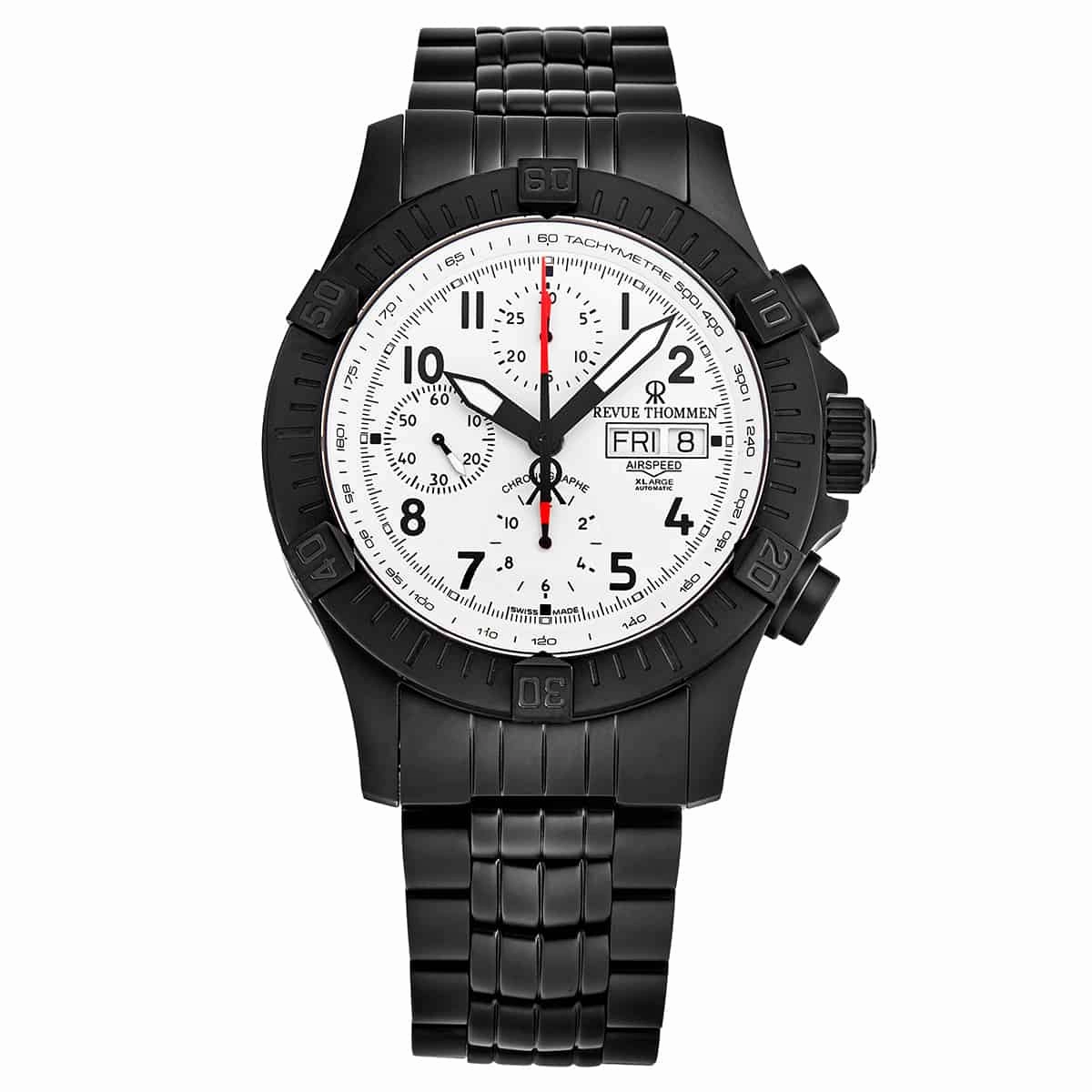 Revue Thommen Men's 16071.6173 'Air Speed' Silver Dial Chronograph Day-Date Swiss Automatic Watch