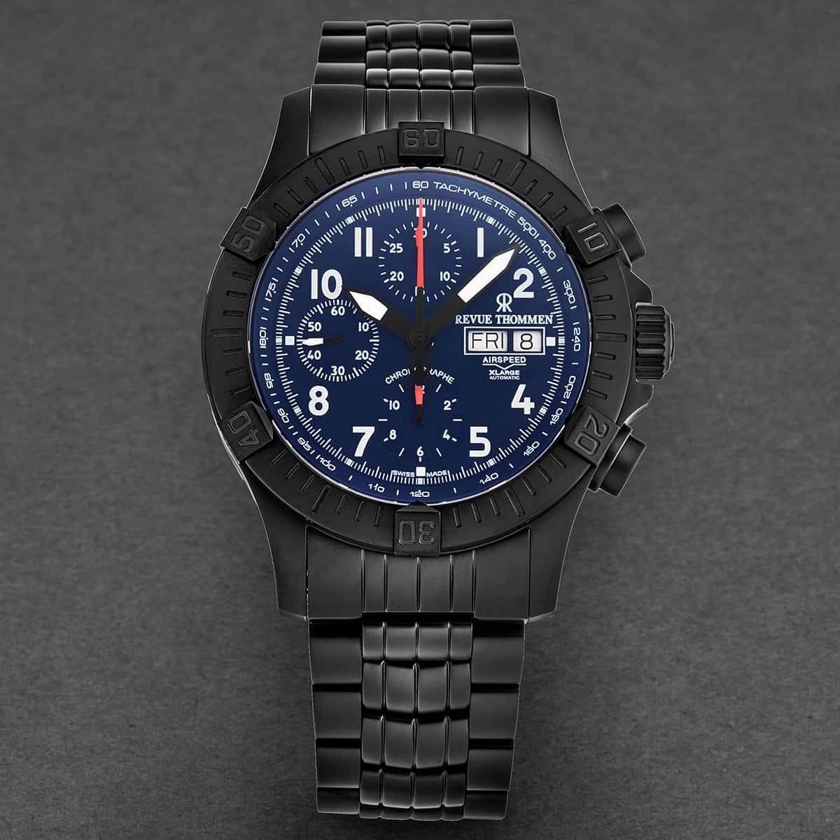 Revue Thommen Men's 16071.6175 'Air Speed' Blue Dial Chronograph Day-Date Swiss Automatic Watch