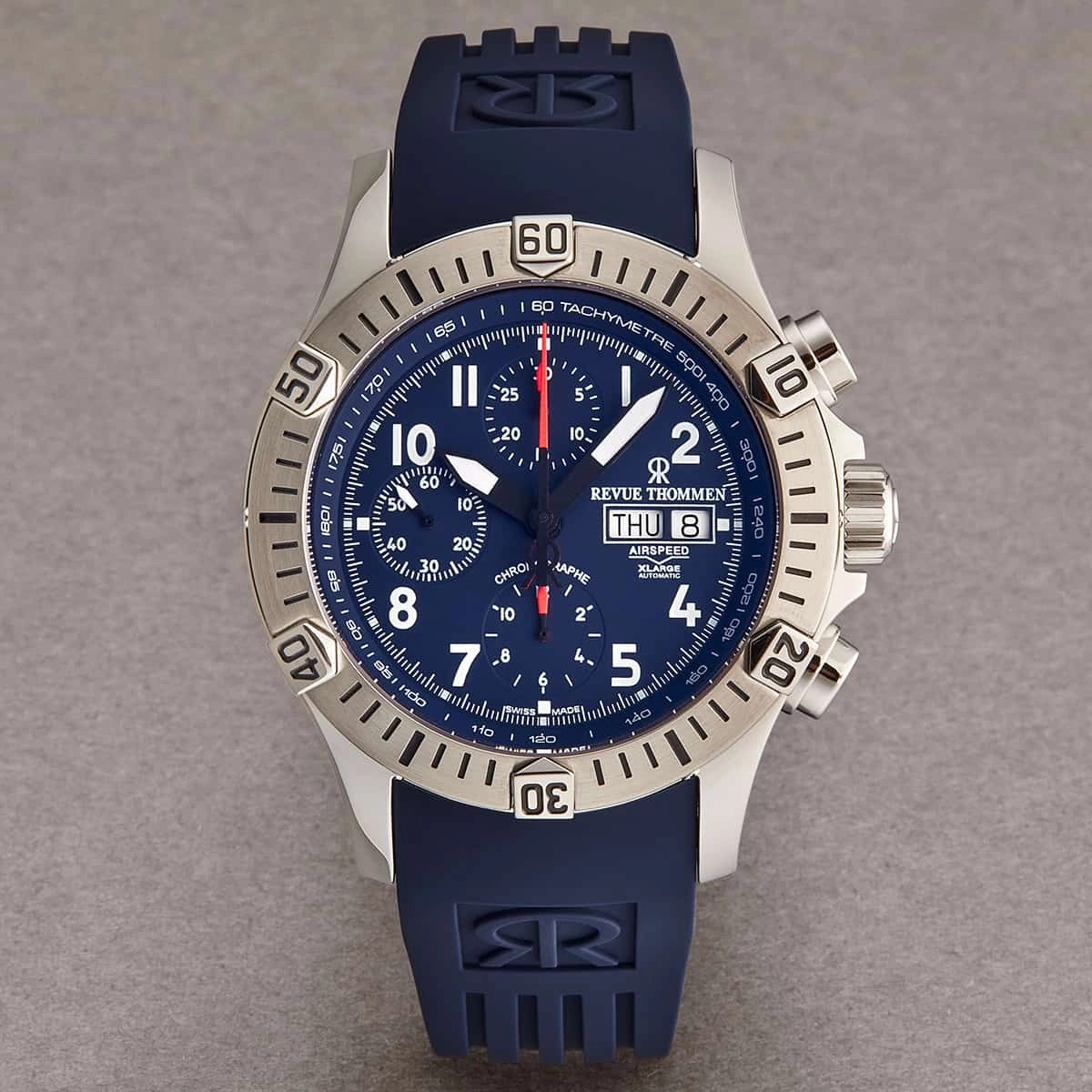 Revue Thommen Men's 16071.6825 'Airspeed' Blue Dial Day-Date Chronograph Automatic Watch