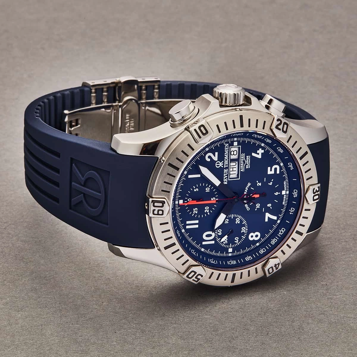 Revue Thommen Men's 16071.6825 'Airspeed' Blue Dial Day-Date Chronograph Automatic Watch
