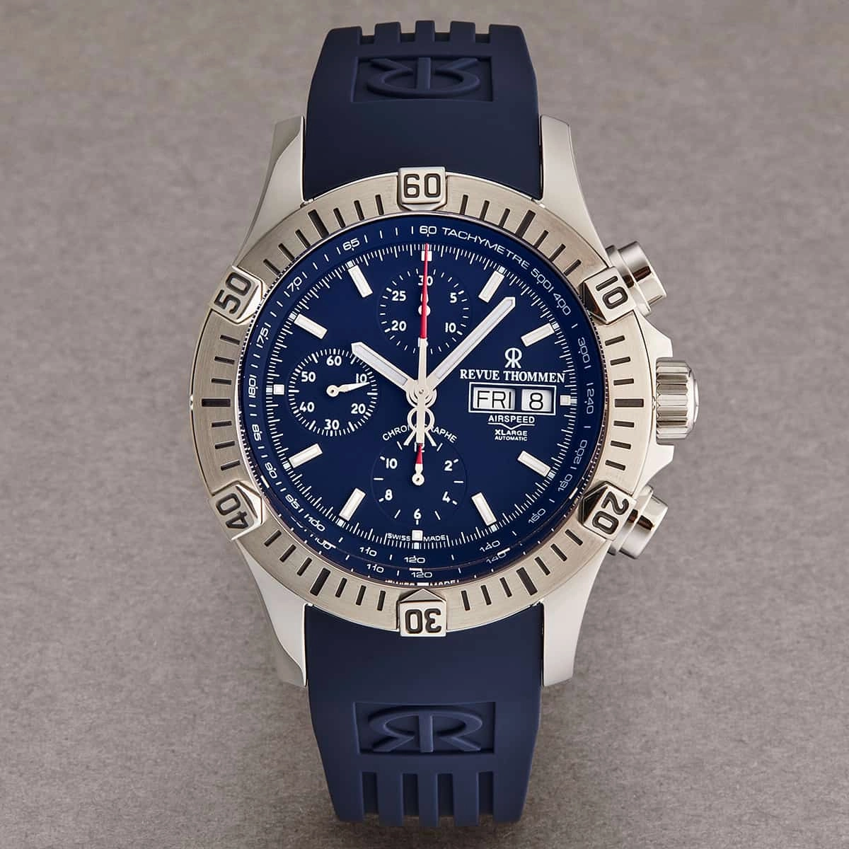 Revue Thommen Men's 16071.6826 'Airspeed' Blue Dial Day-Date Chronograph Automatic Watch