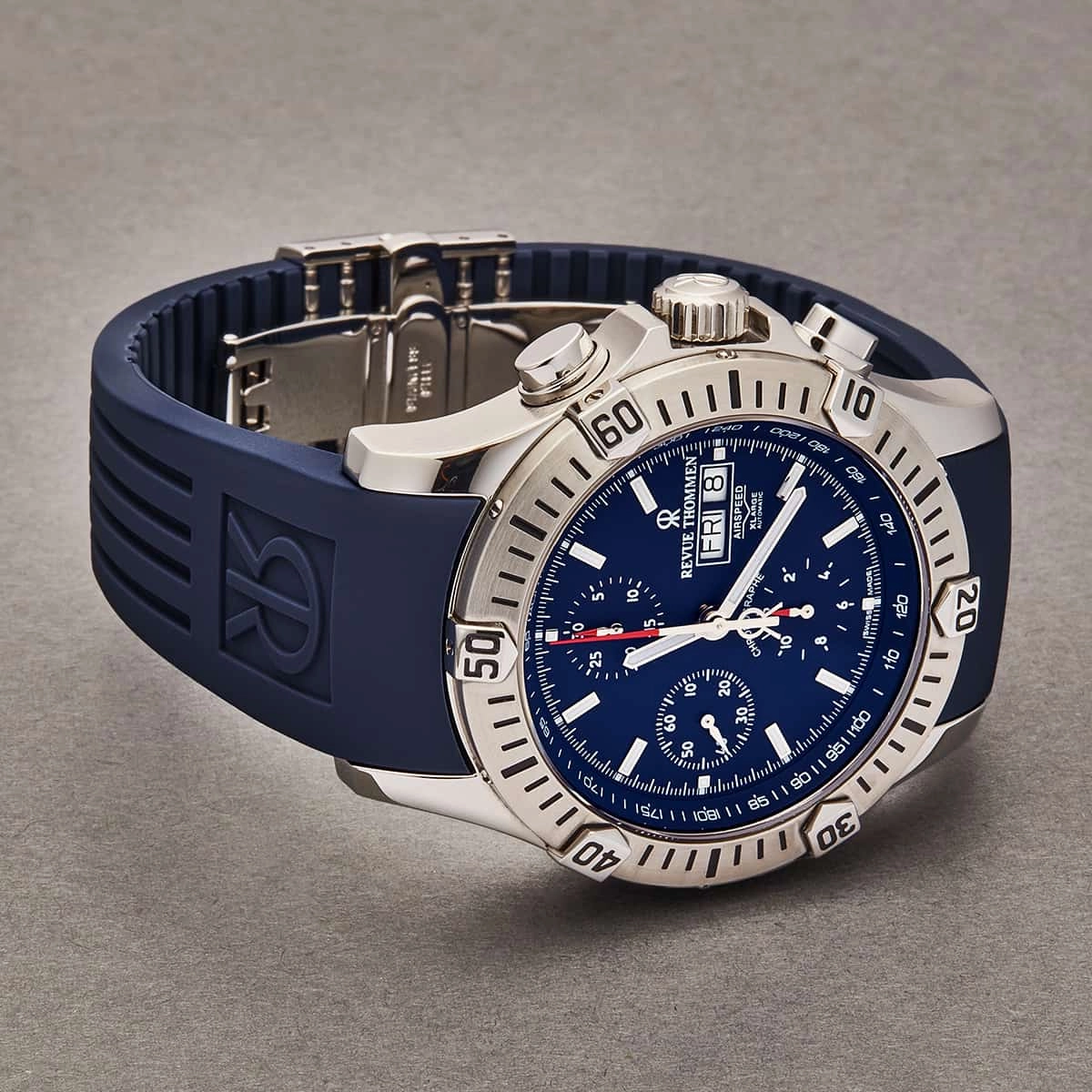 Revue Thommen Men's 16071.6826 'Airspeed' Blue Dial Day-Date Chronograph Automatic Watch