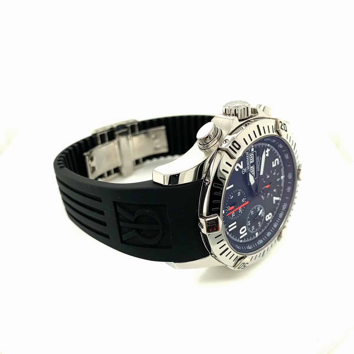 Revue Thommen Men's 16071.6834 'Air Speed' Black Dial Black Rubber Strap Chronograph Swiss Automatic Watch