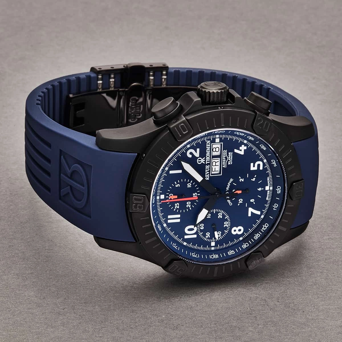 Revue Thommen Men's 16071.6875 'Airspeed' Blue Dial Day-Date Chronograph Automatic Watch