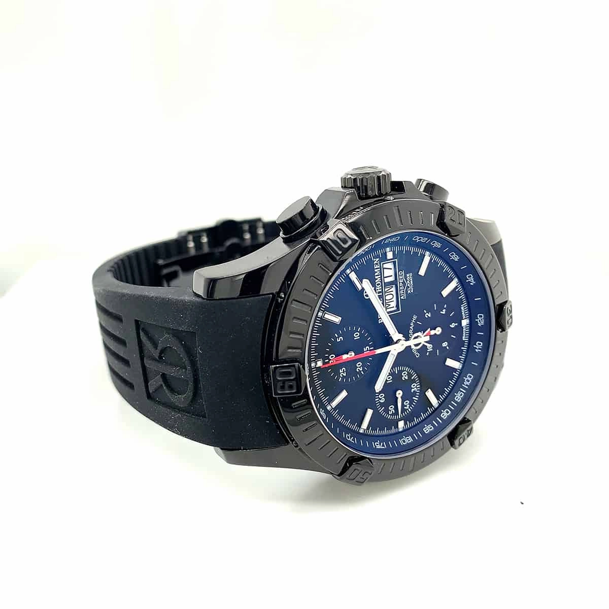 Revue Thommen Men's 16071.6877 'Air Speed' Black Dial Black Rubber Strap Swiss Automatic Watch