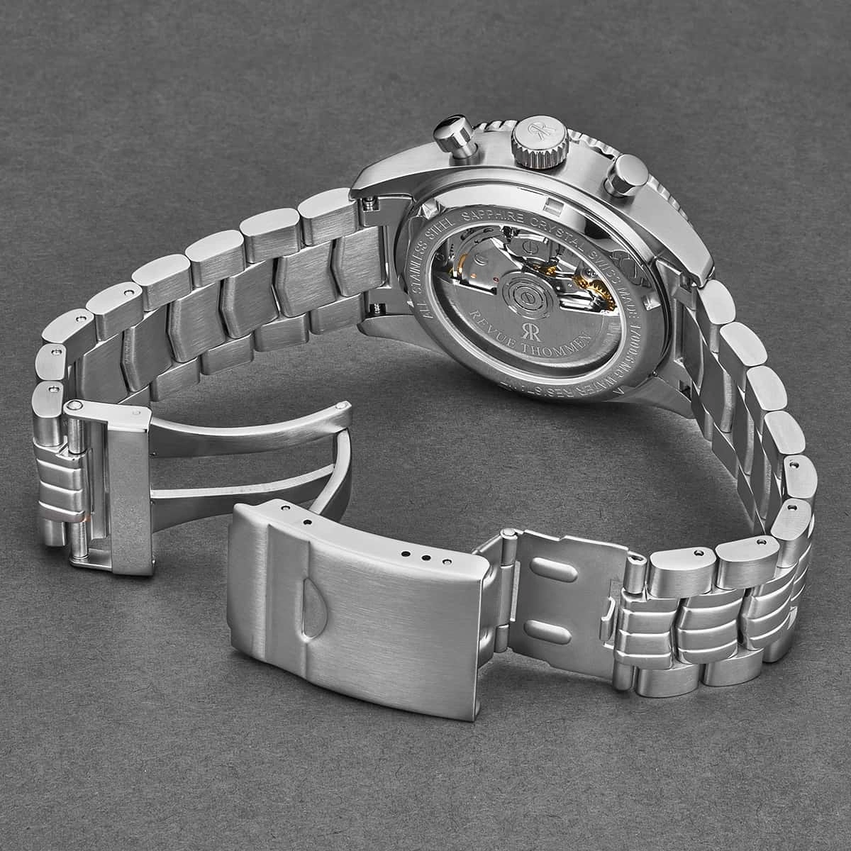 Revue Thommen Men's 17000.6132 'Aviator' Silver Dial Stainless Steel Chronograph Automatic Watch