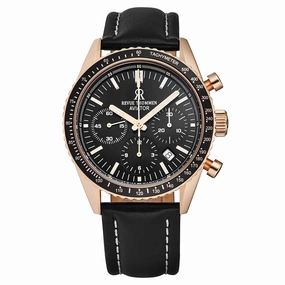Revue Thommen Men's 17000.6567 'Aviator' Black Dial Rose-Tone Chronograph Automatic Watch