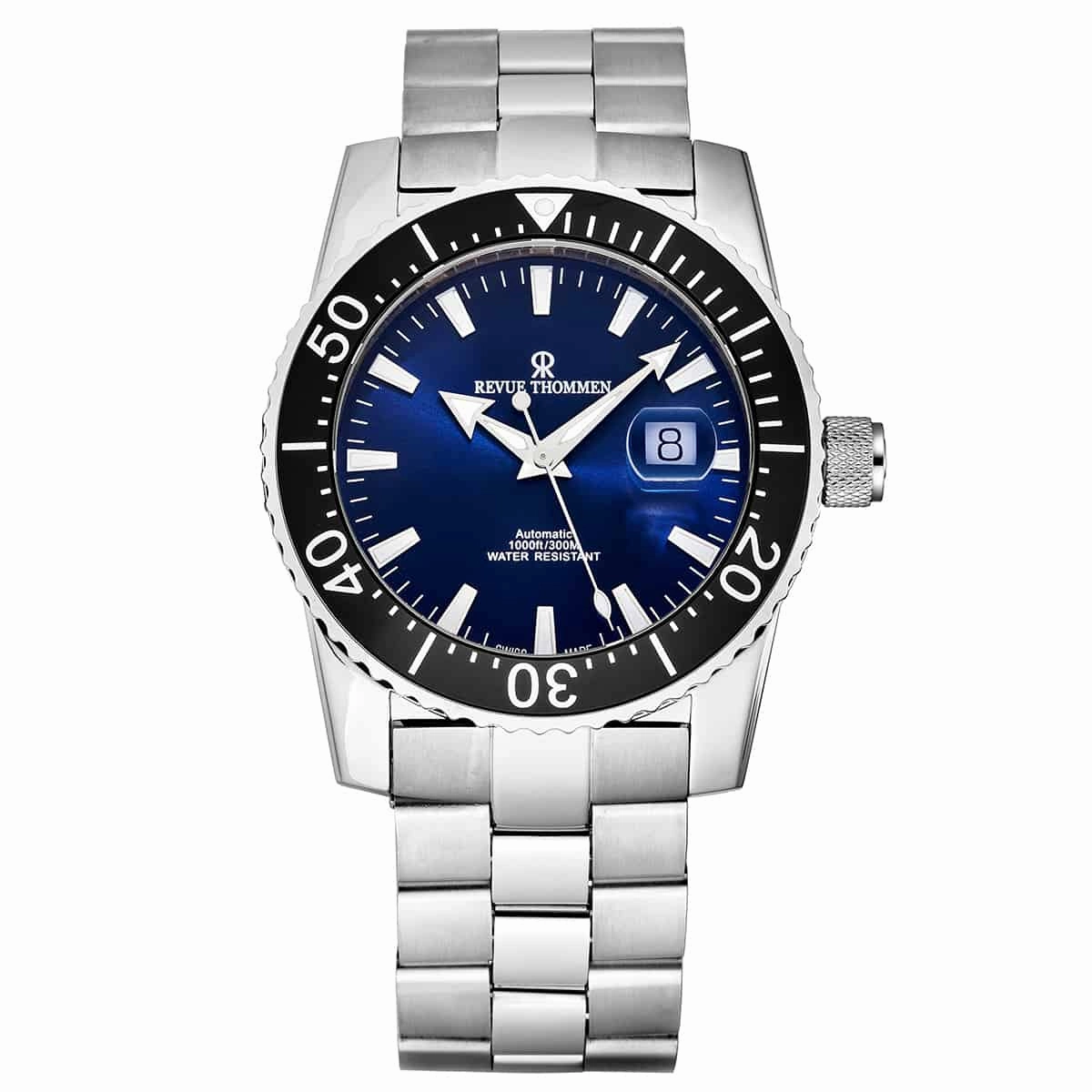 Revue Thommen Men's 17030.2125 'Diver' Blue Dial Stainless Steel Swiss Automatic Watch