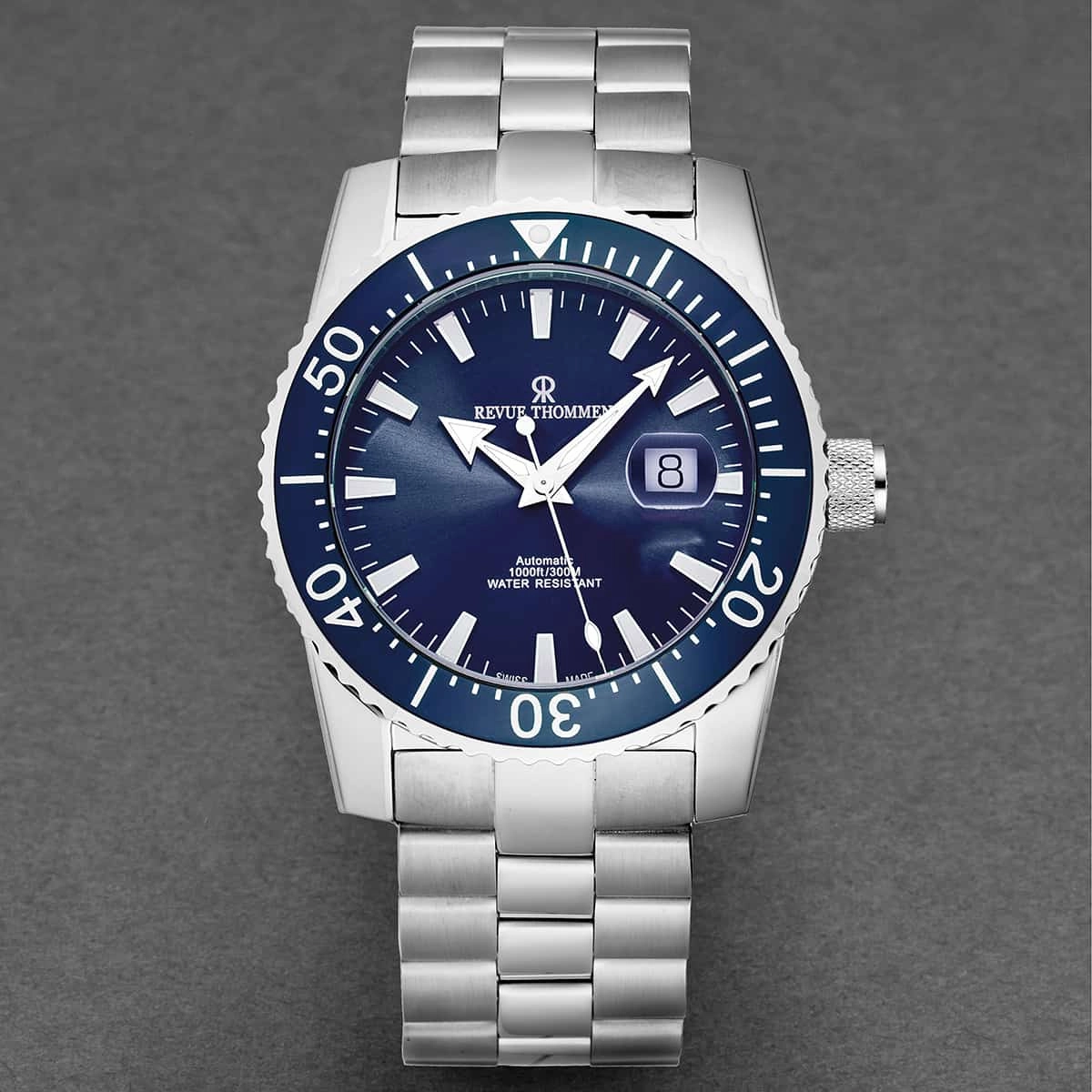 Revue Thommen Men's 17030.2135 'Diver' Blue Dial Stainless Steel Swiss Automatic Watch