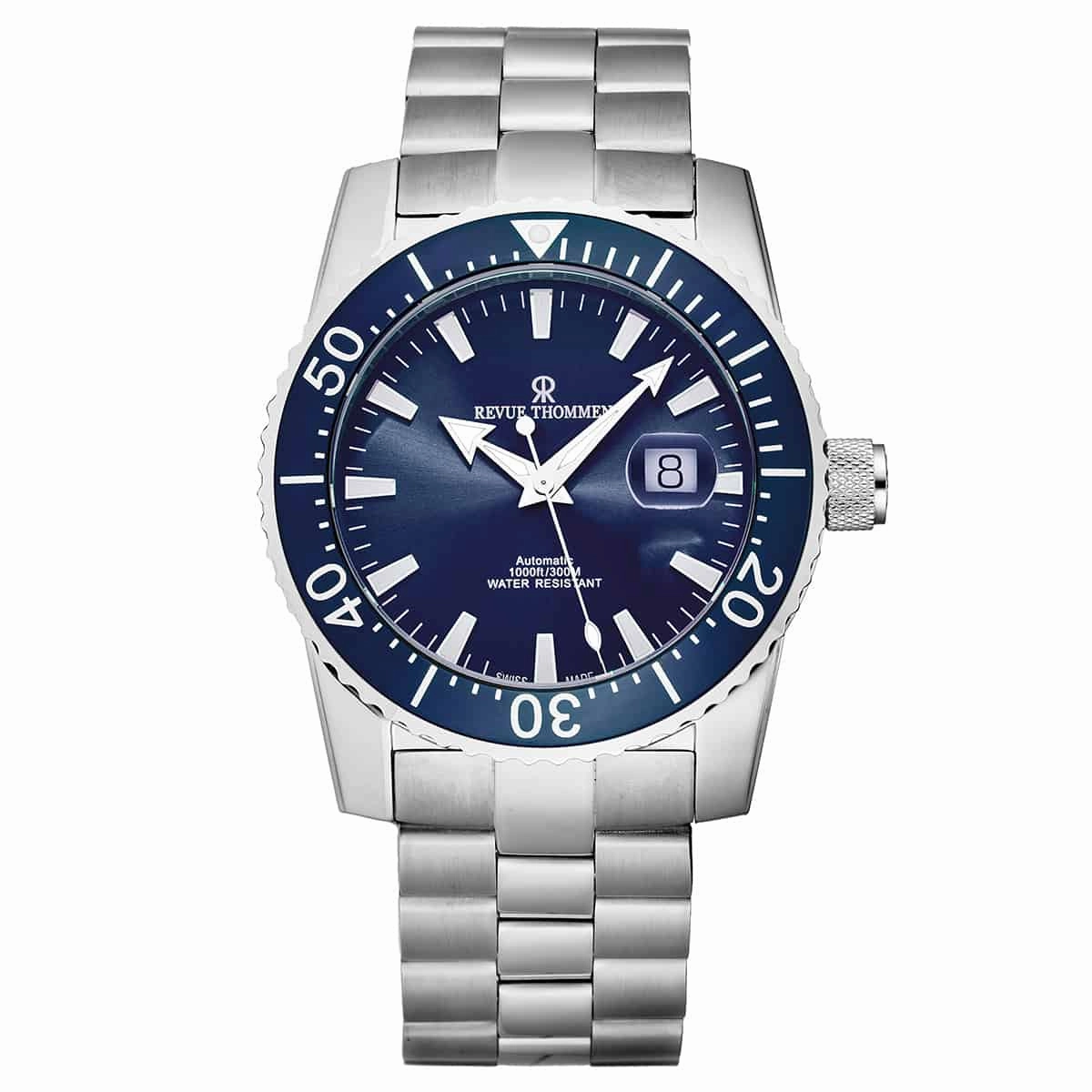 Revue Thommen Men's 17030.2135 'Diver' Blue Dial Stainless Steel Swiss Automatic Watch