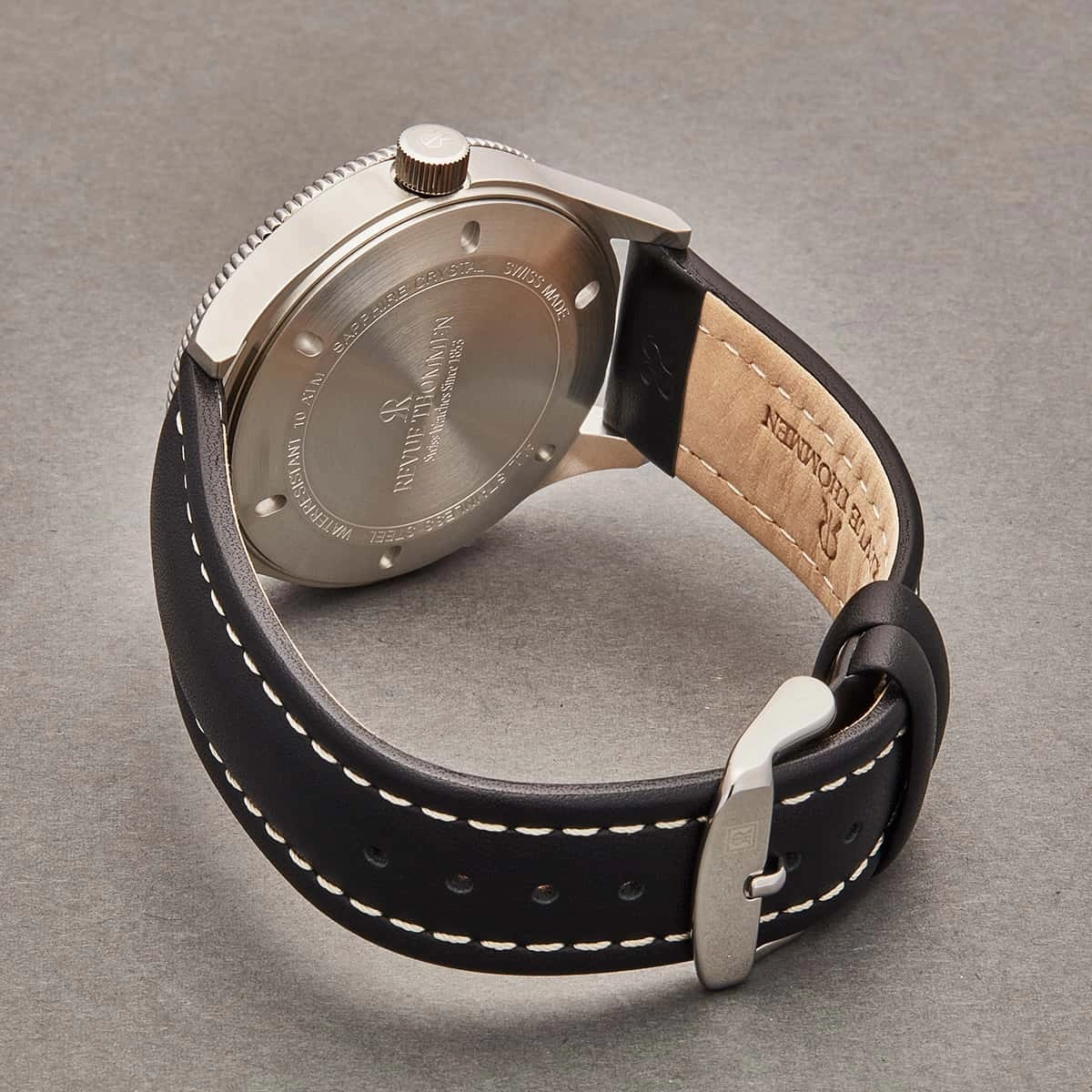 Revue Thommen Men's 17060.2527 'Pilot' Black Dial Black Leather Strap Automatic Watch