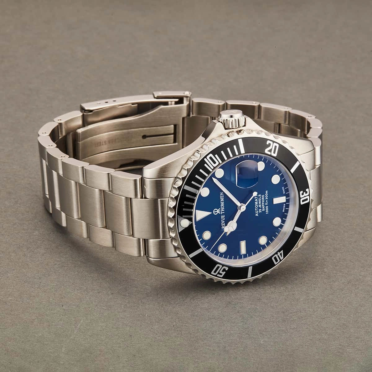Revue Thommen Men's 17571.2123 'Diver' Blue Dial Stainless Steel Swiss Automatic Watch