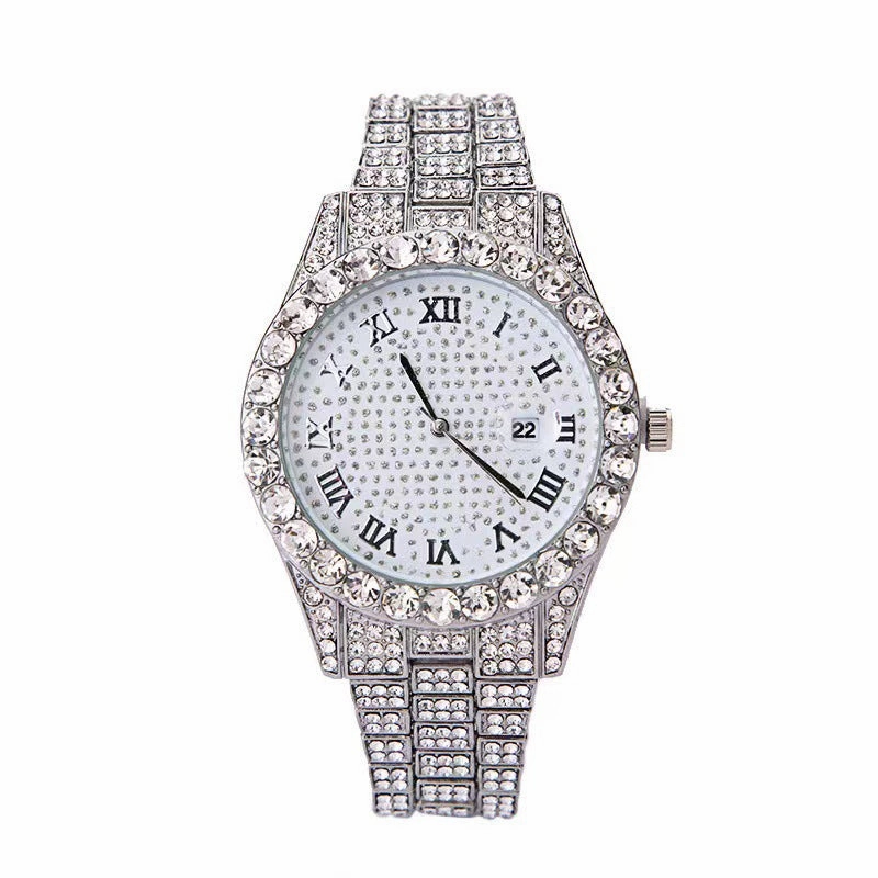 Rhinestone Calendar Women's Quartz Watch