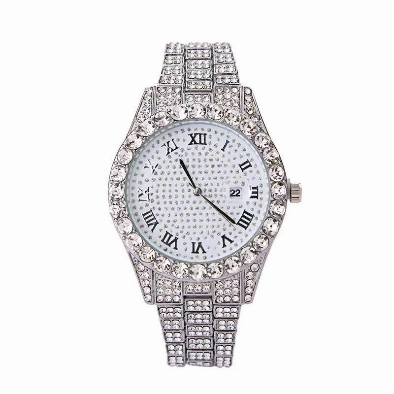 Rhinestone Calendar Women's Quartz Watch