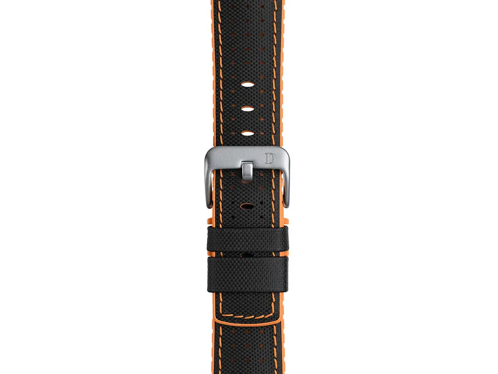 Robby Orange Leather Rubber Strap