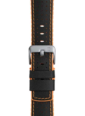 Robby Orange Leather Rubber Strap
