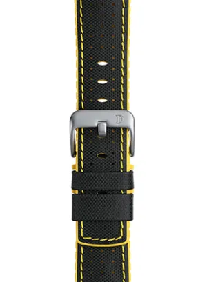 Robby Yellow Leather Rubber Strap