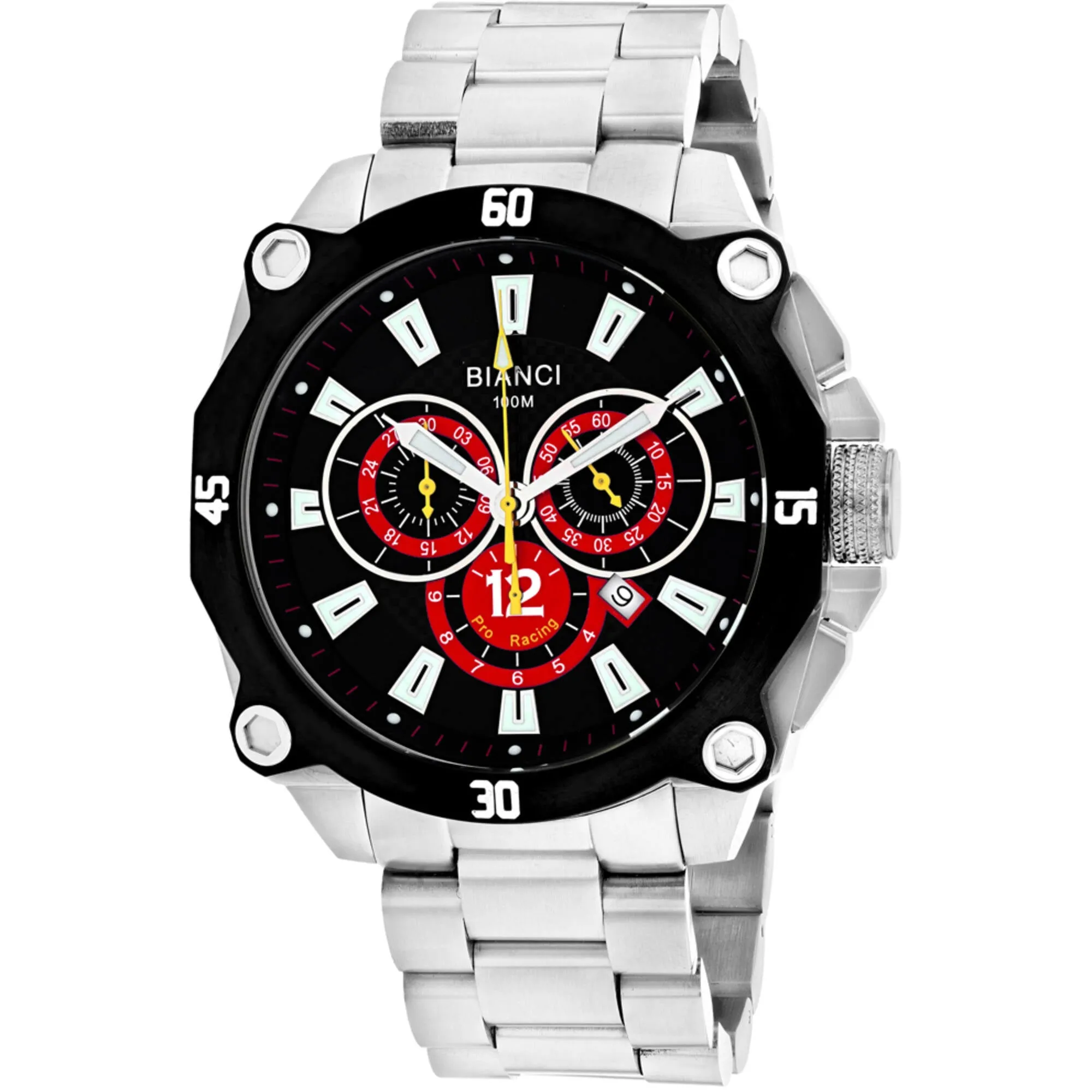 Roberto Bianci Men's Watch - Enzo Black Dial Stainless Steel Bracelet | RB71013