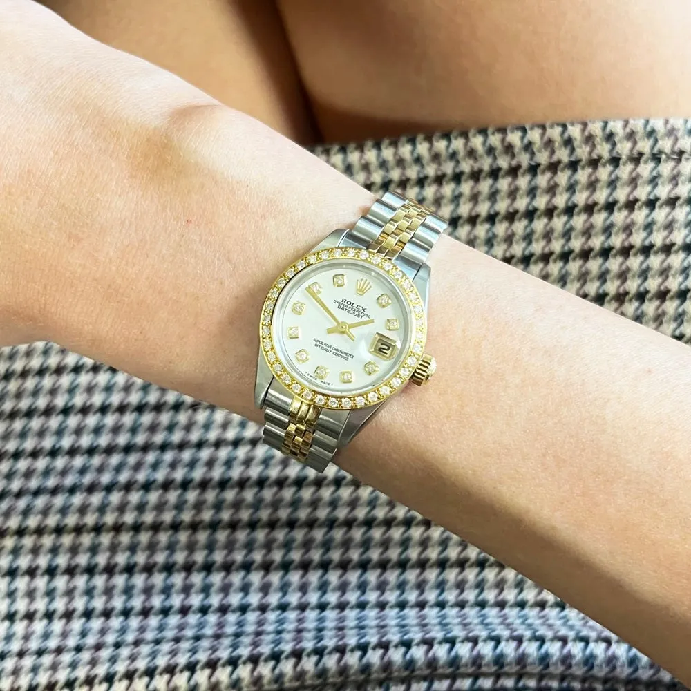 Rolex Lady Datejust Diamond Set Watch Pre Owned 69173 Papers (1991) RW0639