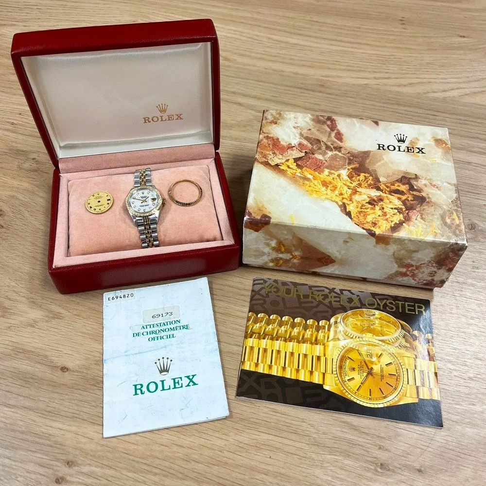 Rolex Lady Datejust Diamond Set Watch Pre Owned 69173 Papers (1991) RW0639