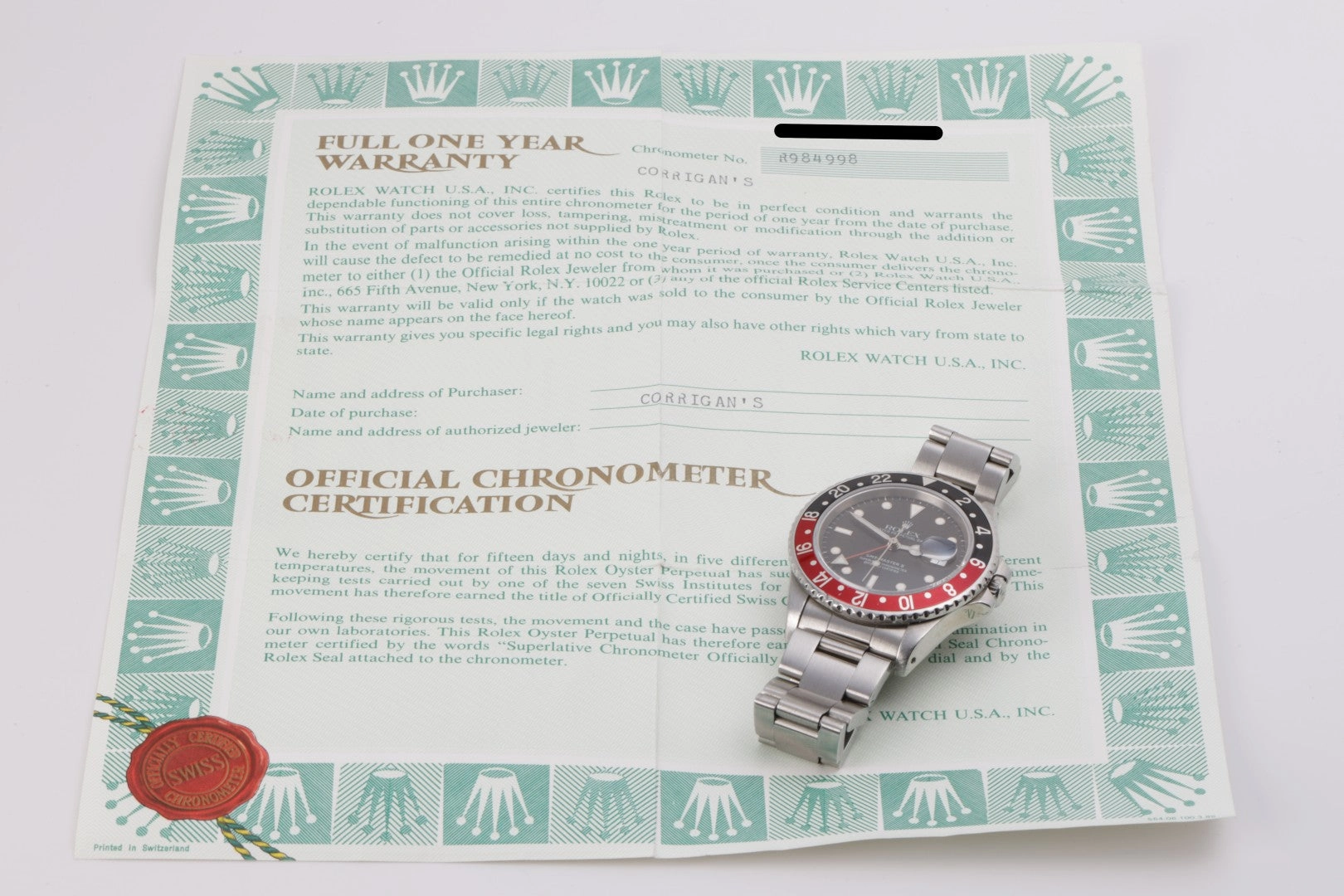 Rolex 16710 GMT Master II "Coke" Stainless Steel 40mm Men's Watch