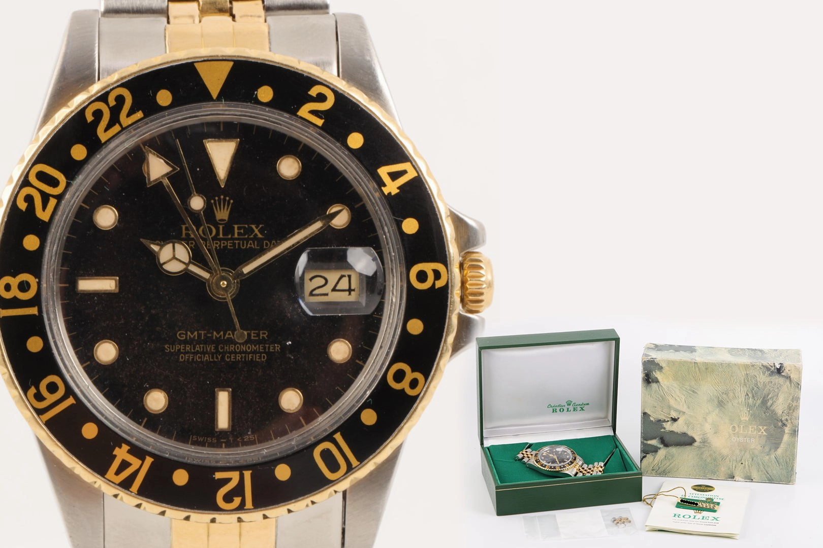 Rolex 16753 GMT Master Steel & 18K Gold Jubilee 40mm Men's Watch (Box & Papers)