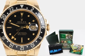 Rolex 16758 GMT-Master 18k Yellow Gold 40mm Watch (1984) Extremely Rare Patina