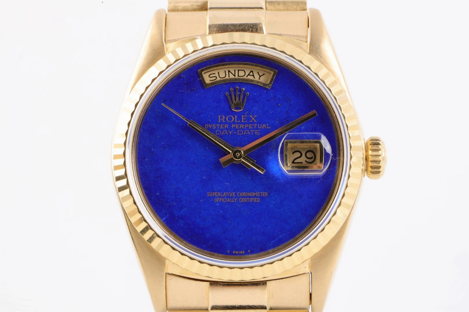 Rolex 18038 Day-Date LAPIS Dial 18K Yellow Gold 36mm Men's Watch (Box & Papers)