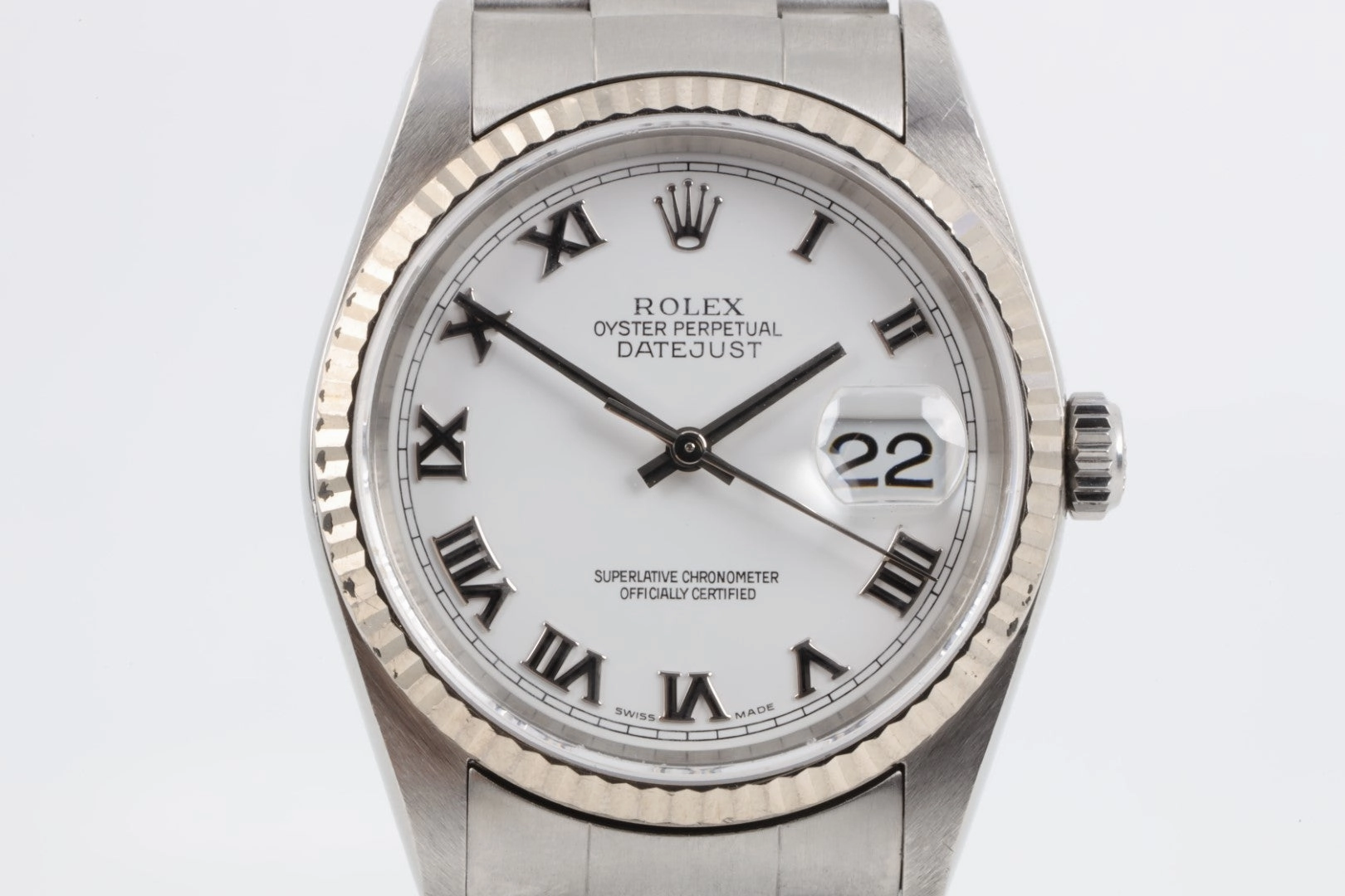 Rolex Datejust 16234 White Roman Dial 36mm Men's Watch 2004