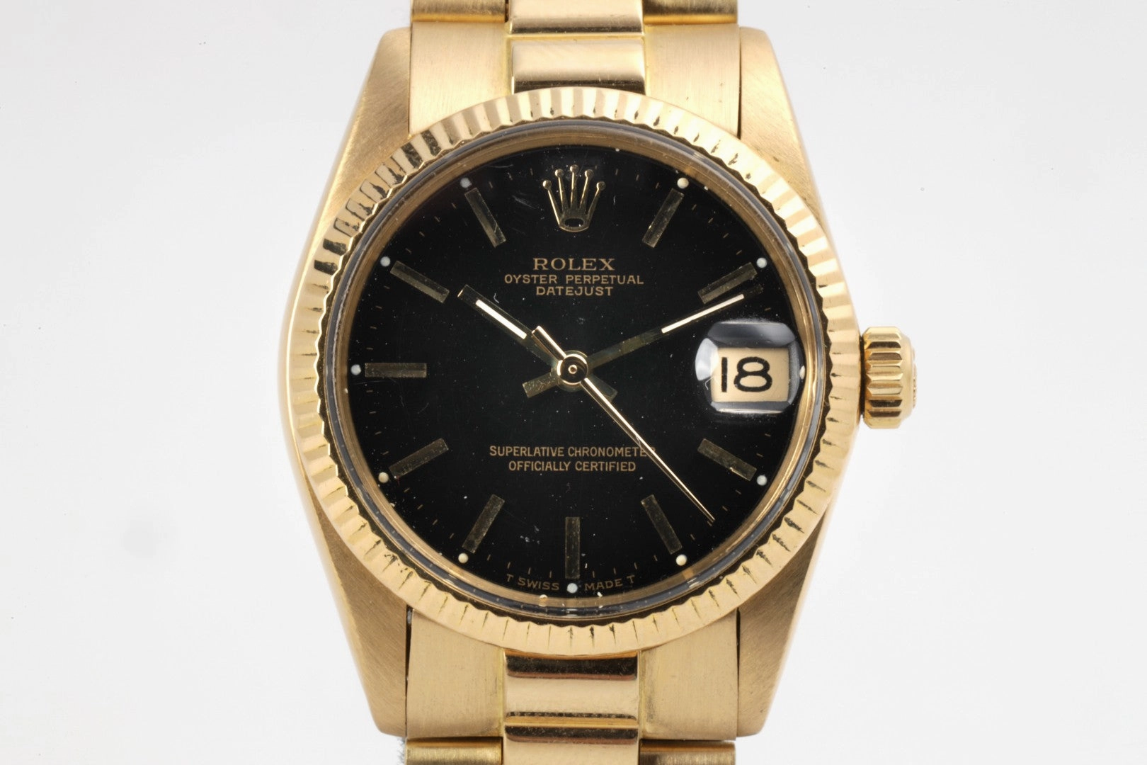 Rolex Datejust 6827 18k Yellow Gold 31mm Ladies Watch