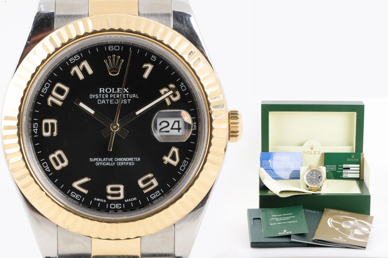 Rolex Datejust II 116333 Stainless Steel & 18K Gold 41mm Watch 2012 Box & Papers