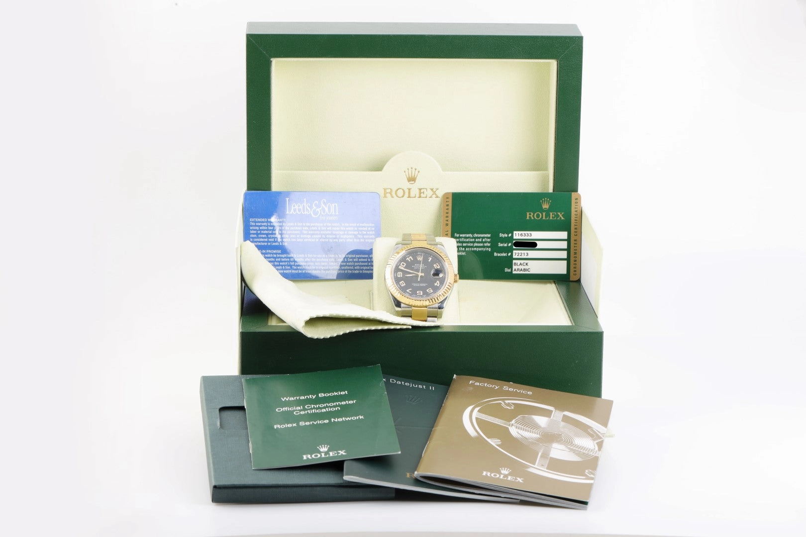 Rolex Datejust II 116333 Stainless Steel & 18K Gold 41mm Watch 2012 Box & Papers