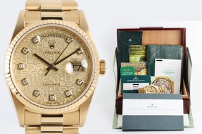 Rolex Day-Date 18238 "President" 18k Yellow Gold 36mm Men's Watch 1996