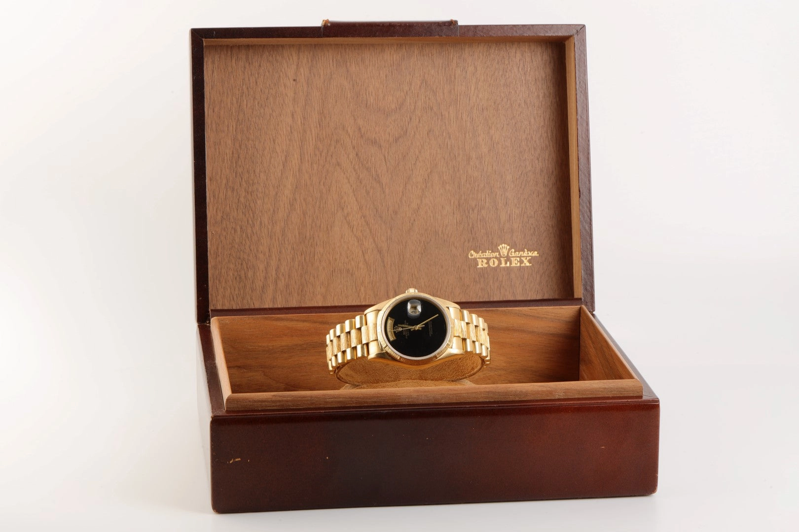 Rolex Day-Date 18248 ''President'' Bark! Factory Onyx Dial 36mm Men's Watch 1991