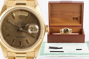 Rolex Day-Date "President" 18038 Solid 18K Yellow Gold 36mm Men's Watch 1983