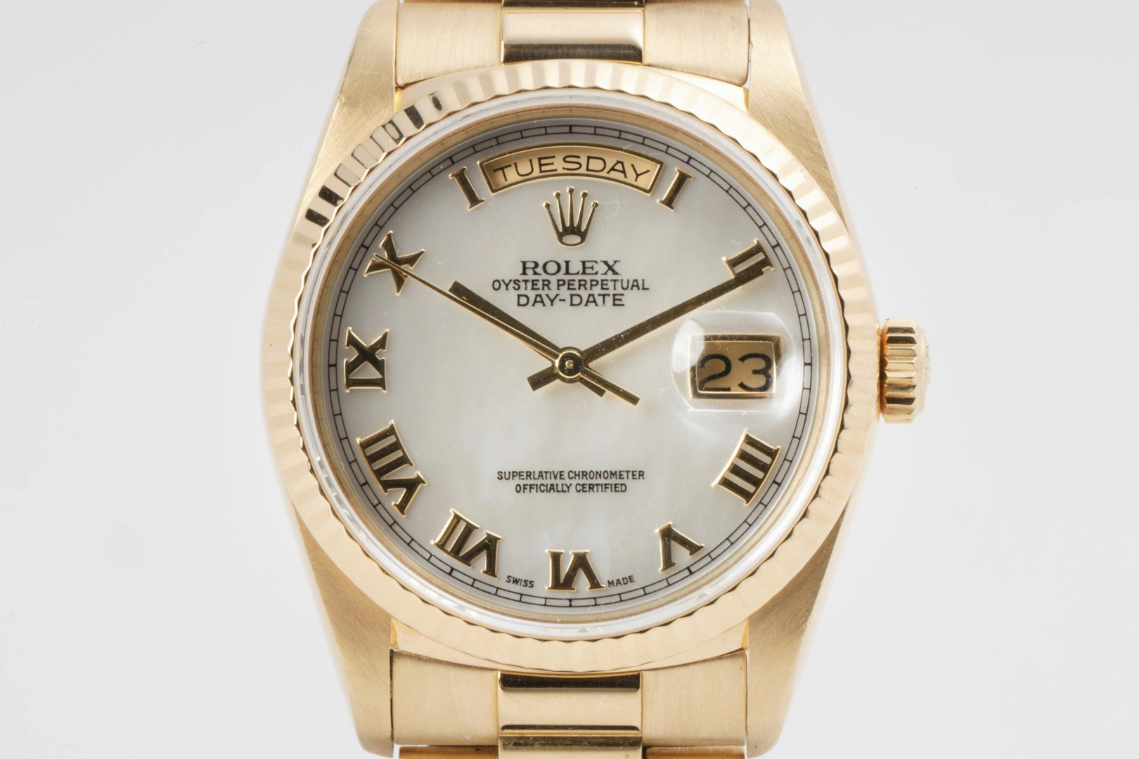 Rolex Day-Date "President" 18238 18k Yellow Gold Factory MOP Dial 36mm Watch
