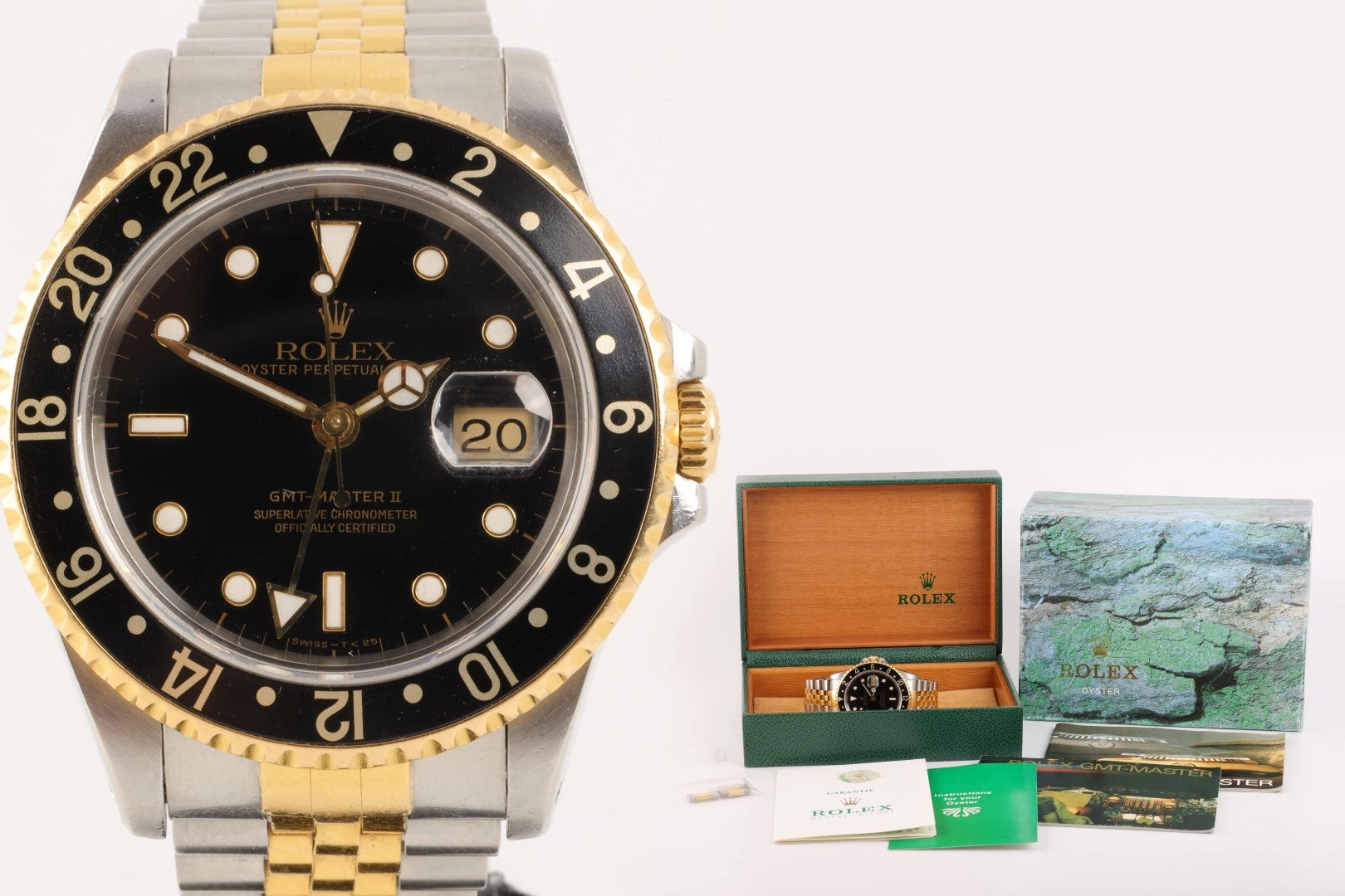 Rolex GMT Master II 16713 Stainless Steel & 18K Yellow Gold 40mm Watch 1991