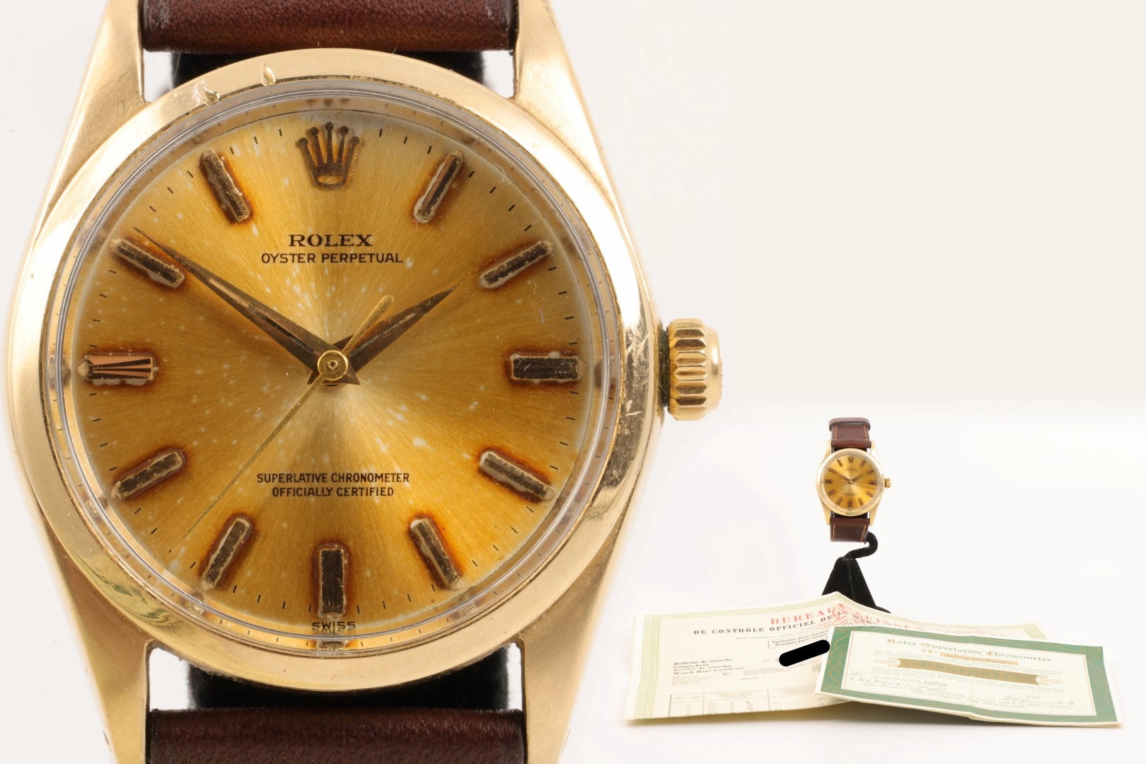 Rolex Oyster Perpetual 1014 Stainless Steel & Gold Capped 34mm Men's Watch