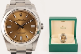 Rolex Oyster Perpetual 116000 RARE White Grape Dial Stainless Steel 36mm ( Box)