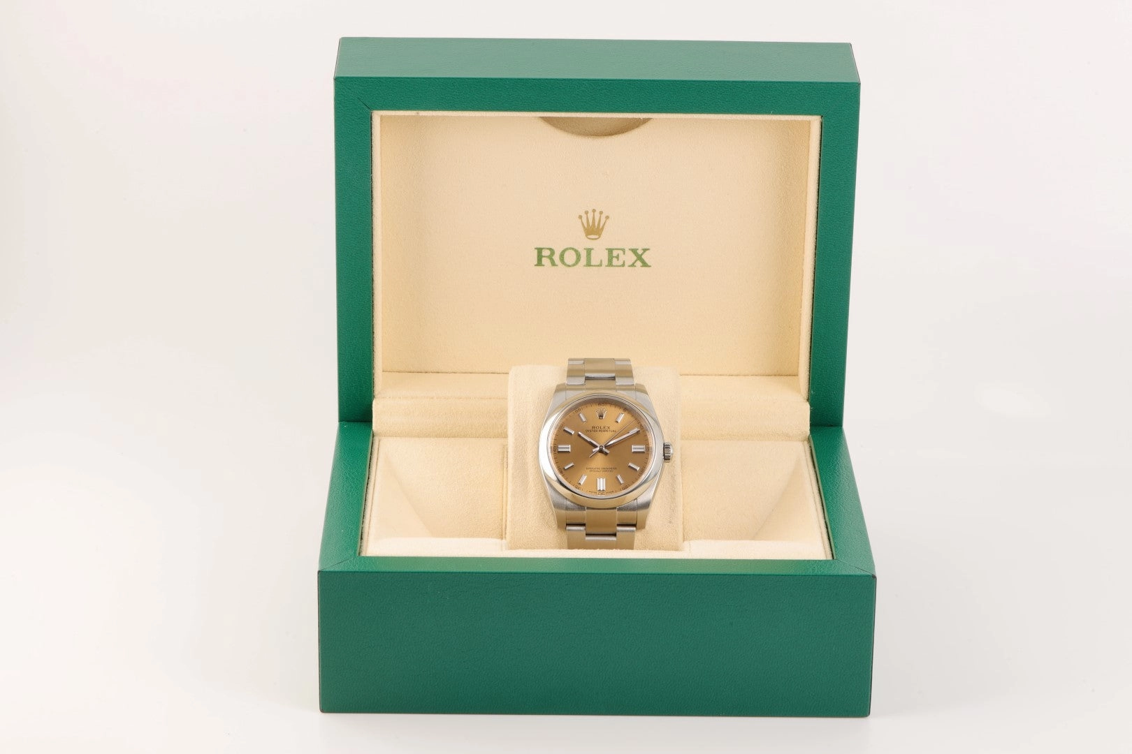 Rolex Oyster Perpetual 116000 RARE White Grape Dial Stainless Steel 36mm ( Box)