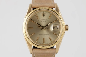 Rolex Oyster Perpetual Date 1504 "Moreau" Bezel 34mm 18k Watch