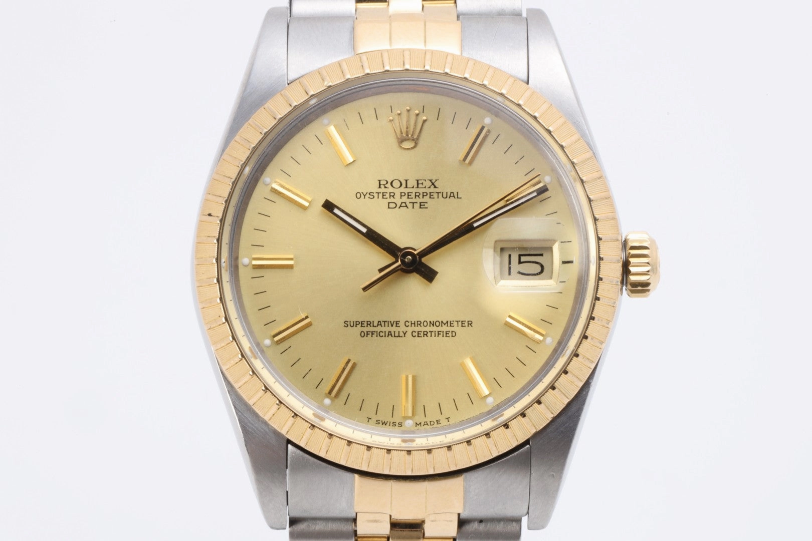 Rolex Oyster Perpetual Date 15053 Stainless Steel & 18k Yellow Gold (1988)