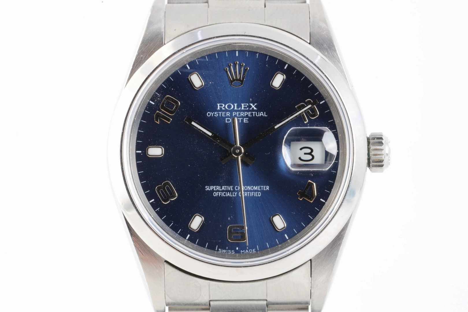 Rolex Oyster Perpetual Date 15200 Stainless Steel 34mm Men's Watch 2000