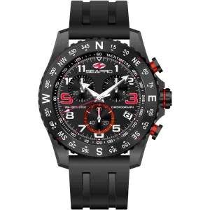 Seapro Men's Watch - Gallantry Quartz Black Dial Rubber Strap | SP9730