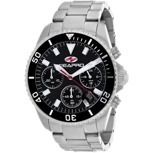 Seapro Men's Watch - Scuba 200 Chrono Black Dial Stainless Steel Bracelet | SP4351
