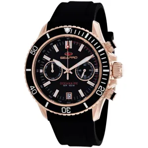 Seapro Men's Watch - Thrash Quartz Rose Gold Case Black Dial Rubber Strap | SP0333