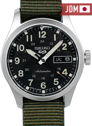 Seiko 5 Sports Field Sports Style Automatic 36 Black - Military Nylon Strap Ref. SBSA201